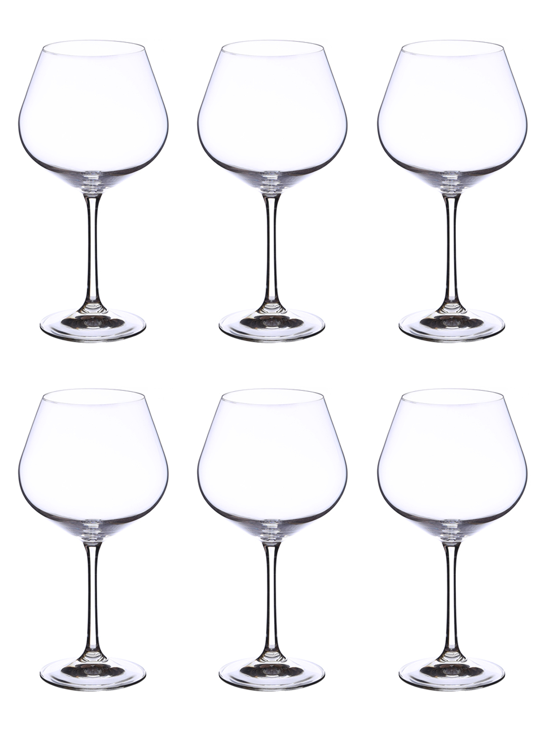 Bohemia Crystal Viola Wine Glass Set 570ml Set of 6 Transparent