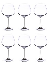 Bohemia Crystal Viola Wine Glass Set 570ml Set of 6 Transparent