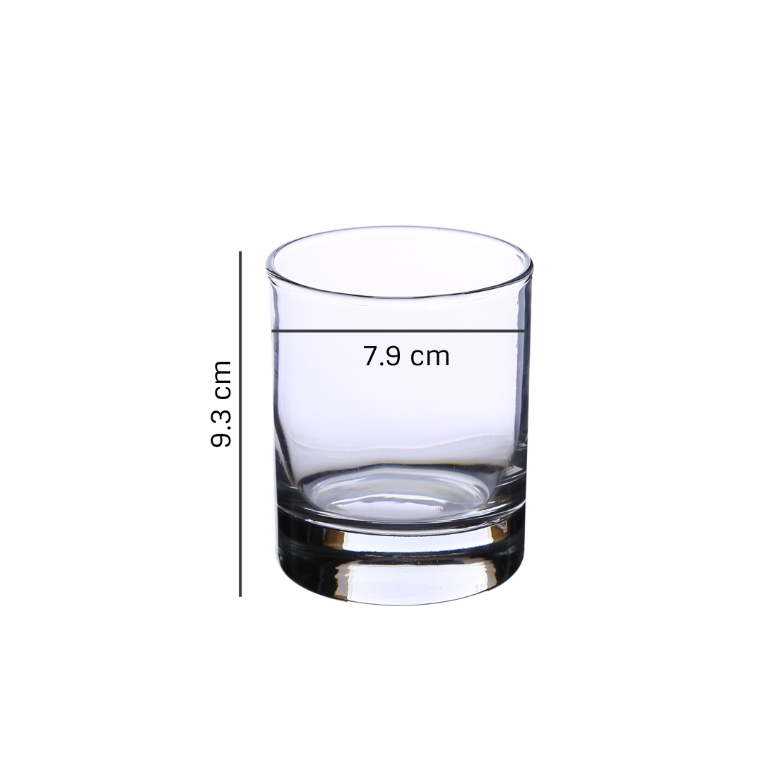 Uniglass Classico Heavy Base Whiskey Glass Set 280ml Transparent