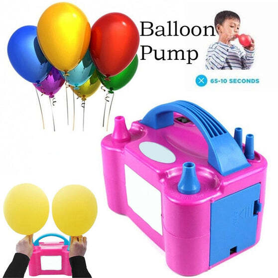 PORTABLE DUAL NOZZLE ELECTRIC BALLOON BLOWER PUMP INFLATOR (1599)