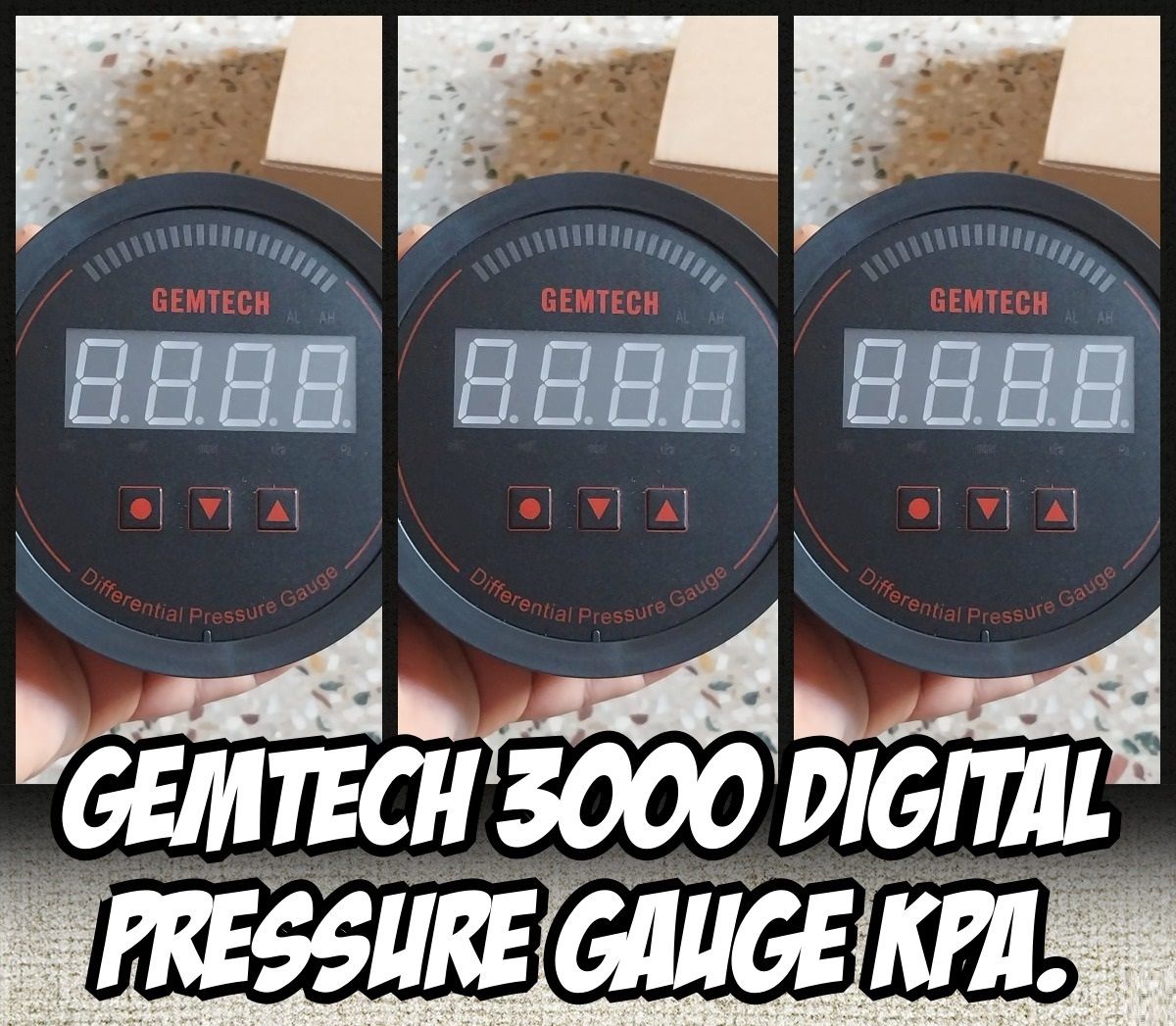 GEMTECH Series 3000 Digital Pressure Gauge With Alarm Range 0 to 100 MM WC