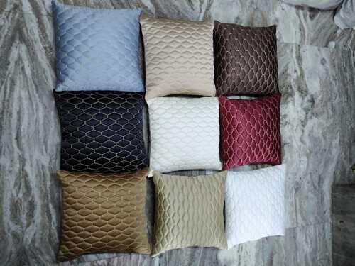 micro satin check embroidery cushion cover
