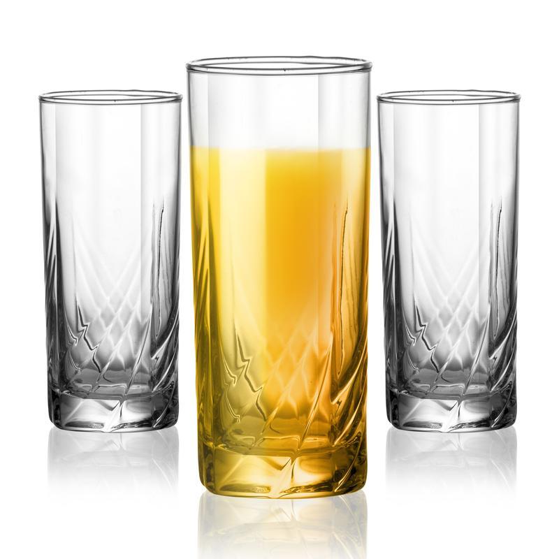 Uniglass Anthea Tall Water Drinking Glass Set 265ml Transparent Set of 6