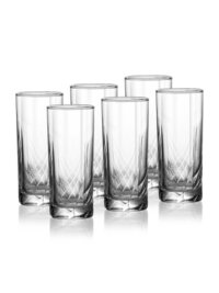Uniglass Anthea Tall Water Drinking Glass Set 265ml Transparent Set of 6