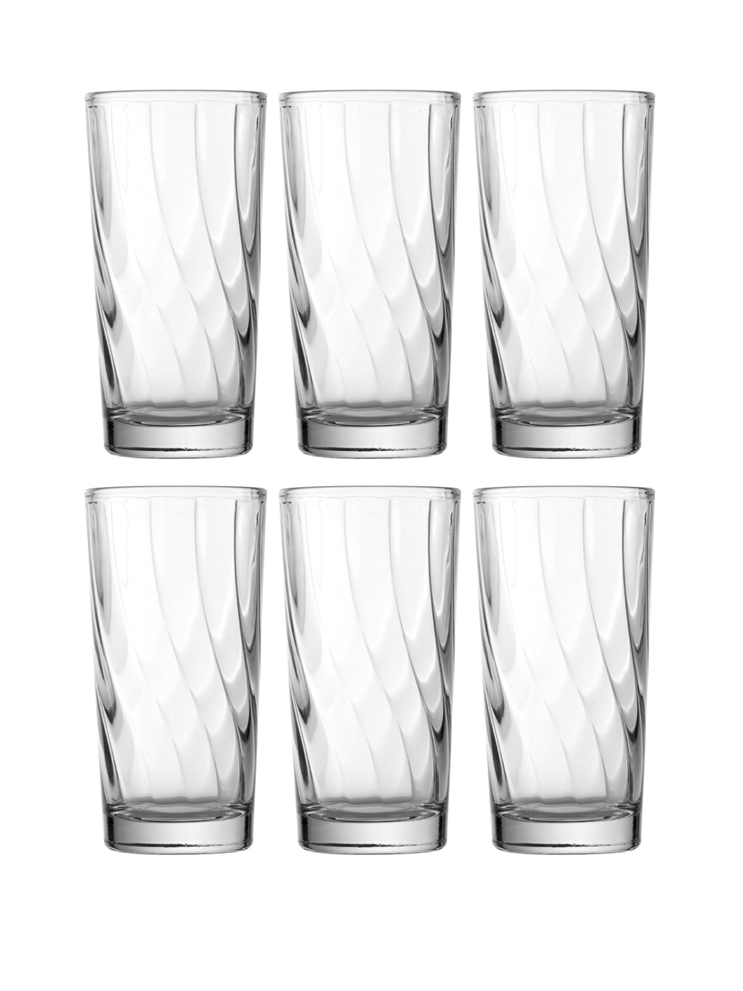 Uniglass Kyknos Imported Tall Water Juice Glasses Set  Transparent  250ml  Set of 6