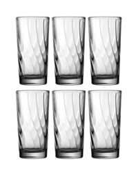 Uniglass Kyknos Imported Tall Water Juice Glasses Set  Transparent  250ml  Set of 6