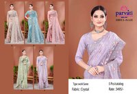 Georgette Organza Tissue Fabric Sequence Work Party Wear Saree-16911