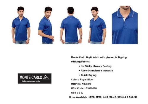 Monte carlo t-shirt dry fit