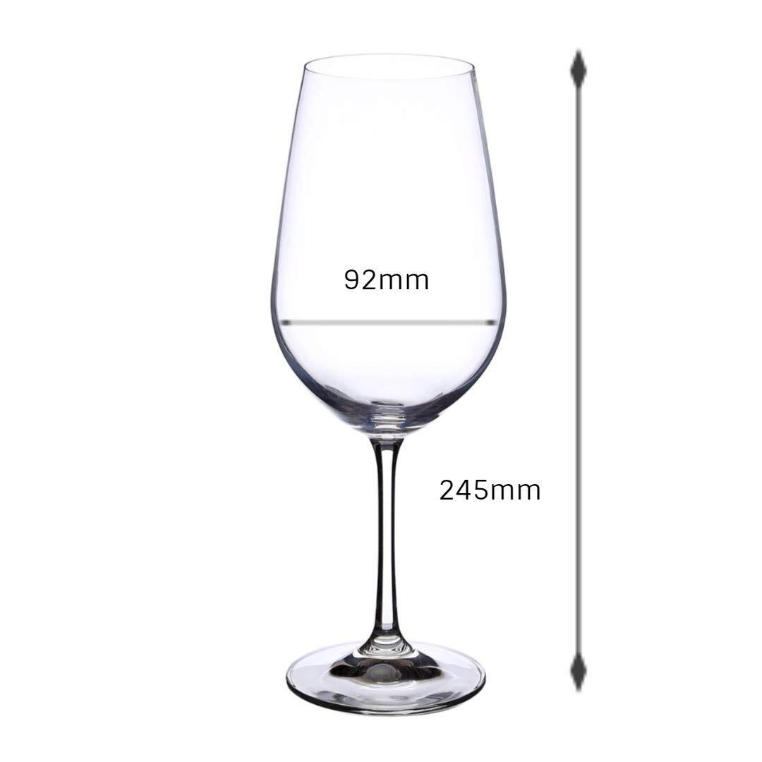 Bohemia Crystal Club Red Wine Glass Set  550ml Set of 4  Transparent