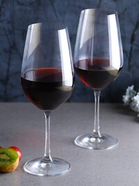 Bohemia Crystal Club Red Wine Glass Set  550ml Set of 4  Transparent