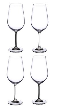 Bohemia Crystal Club Red Wine Glass Set  550ml Set of 4  Transparent
