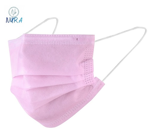 Nura 3 Ply Face Mask Anti-Pollution Germ Protection Mask for Men Women PINK