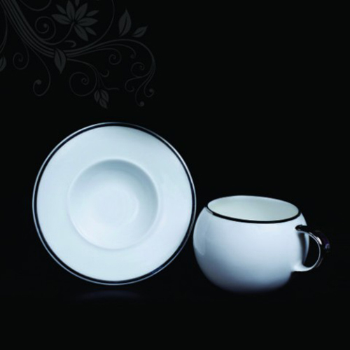 CERAMIC BLUE CUP WITH SAUCER