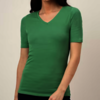 V-Neck Slim Fit T-Shirt for Women - 100% Combed Cotton, Customized Size, Available in All Colors, Short Sleeves, Skin-Friendly, Breathable Fabric
