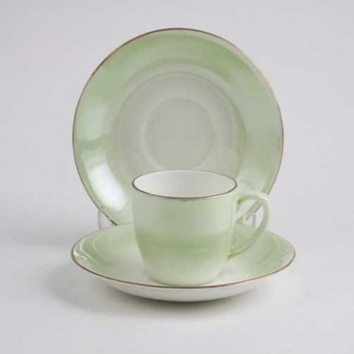 CERAMIC GREEN CUP SAUCER