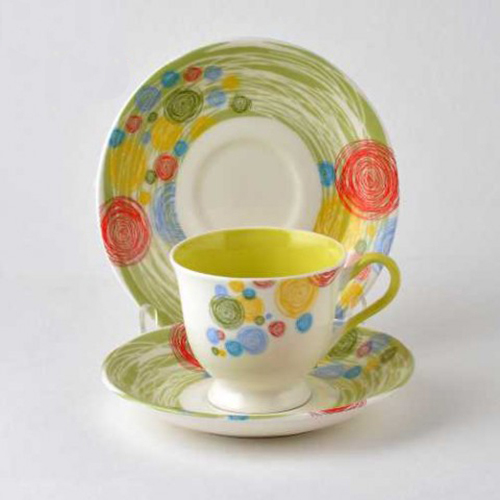 CERAMIC GREEN CUP SAUCER