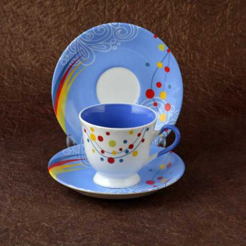 CERAMIC BLUE CUP SAUCER