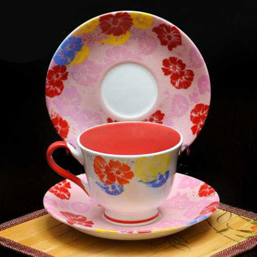 CERAMIC RED CUP SAUCER