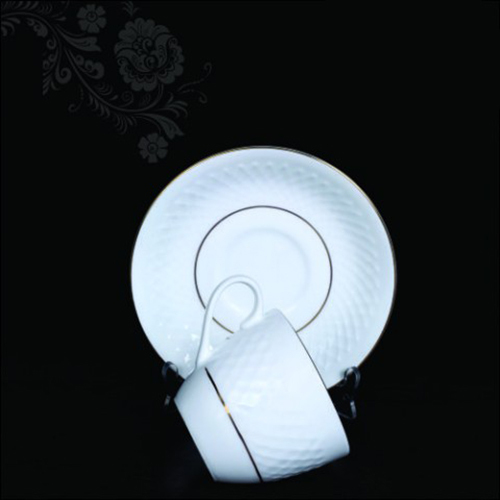 CERAMIC WHITE DESIGN CUP SAUCER