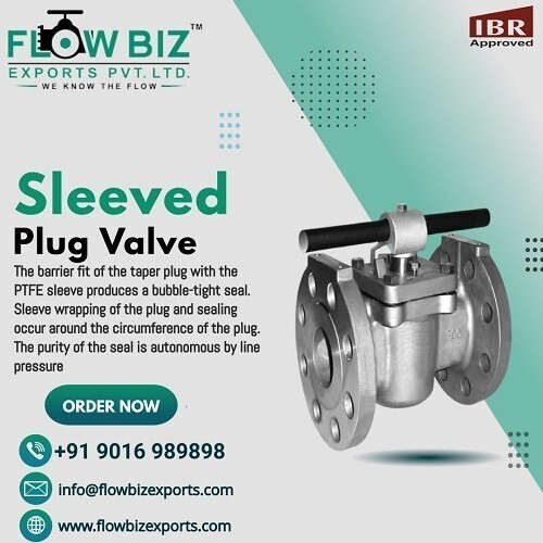 PTFE Lined Sleeved Plug Valve Manufacturer Gandhidham