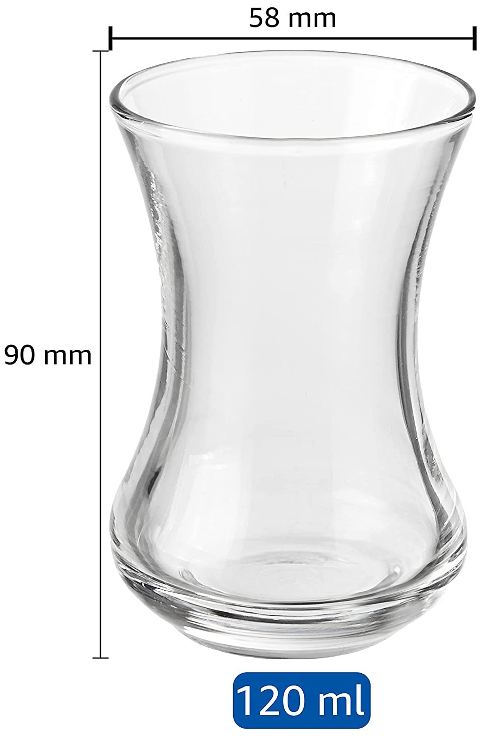 Uniglass Small Coffee Tea Glass Set  120ml  Transparent Set of 6