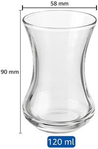 Uniglass Small Coffee Tea Glass Set  120ml  Transparent Set of 6