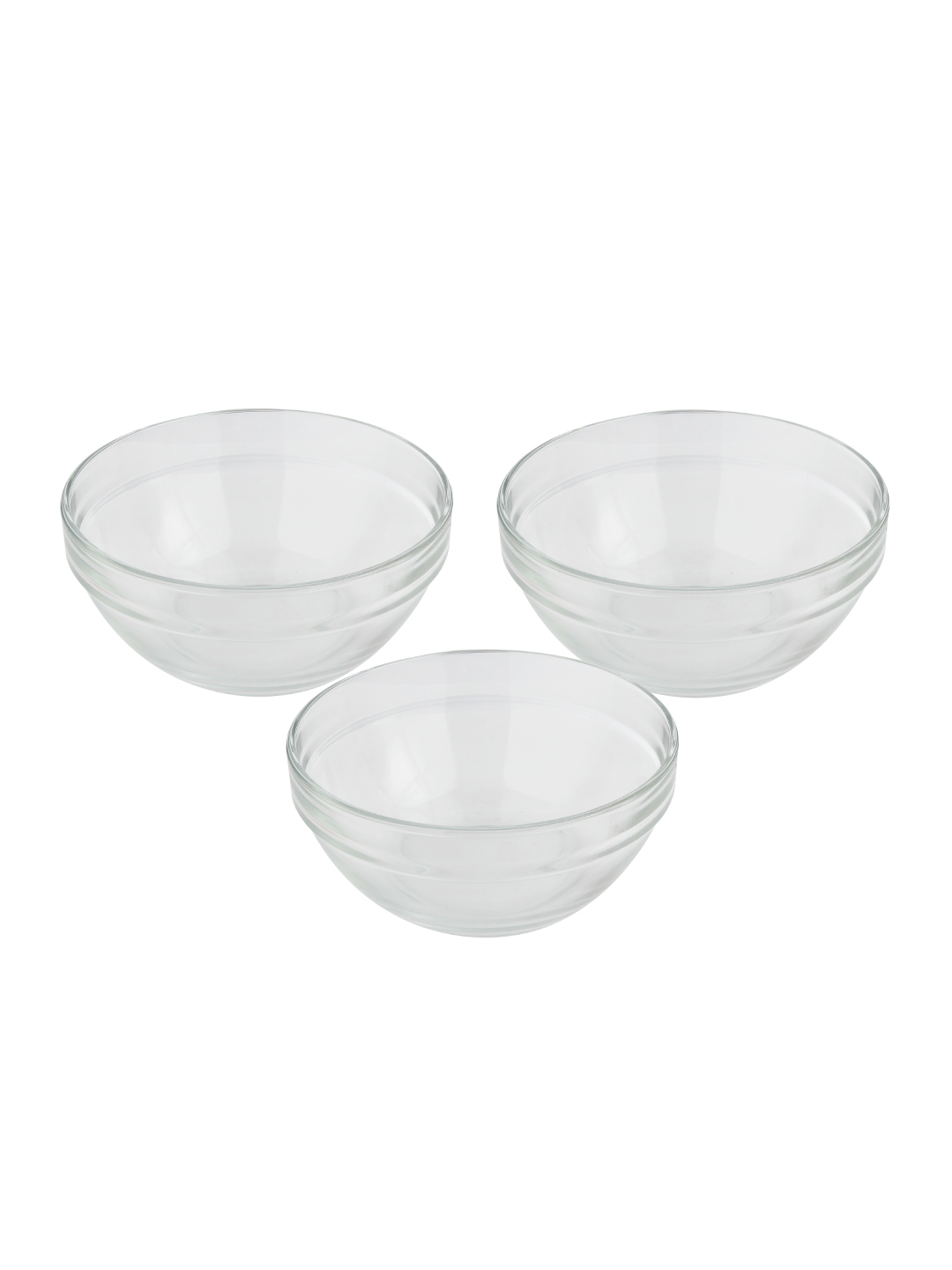 Uniglass Stackable Mixing Glass Bowls Set 1080ml  Set of 3  Transparent