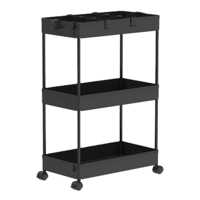 Black Multi-layer Movable Simple Storage Cart
