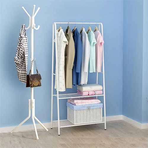 Machine Made Tree Shaped Floor Standing Shelf Bedroom Metal Coat Rack