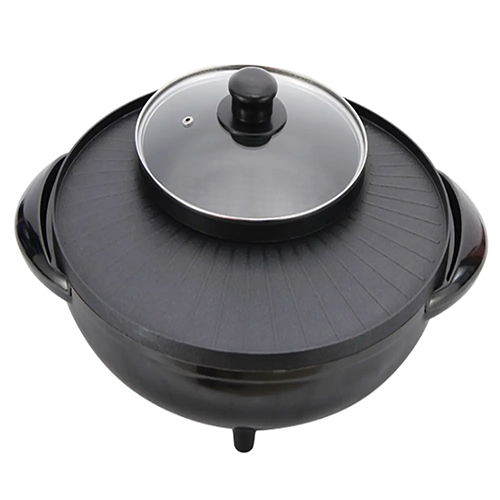 2 In 1 Hotpot Steamboat With Multifunction Grill Interior Coating: Polished