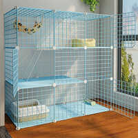 Blue Large Detachable Indoor Metal Encryption Thickened Cat Cage