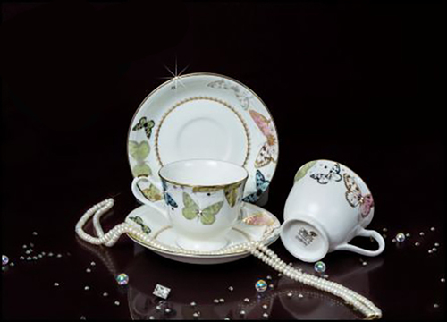 WHITE CERAMIC CUP SAUCER