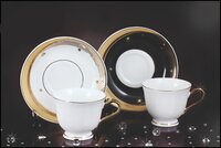 Ceramic Cup Saucer (white Brown Print) - Ceramic, 11oz Size, Glossy Finish | Dishwasher Safe, Microwave Safe, Eco-friendly Design