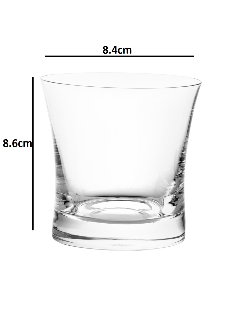 Bohemia Crystal Grace Whiskey Glass Set  280ml  Set of 6 Transparent