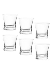 Bohemia Crystal Grace Whiskey Glass Set  280ml  Set of 6 Transparent