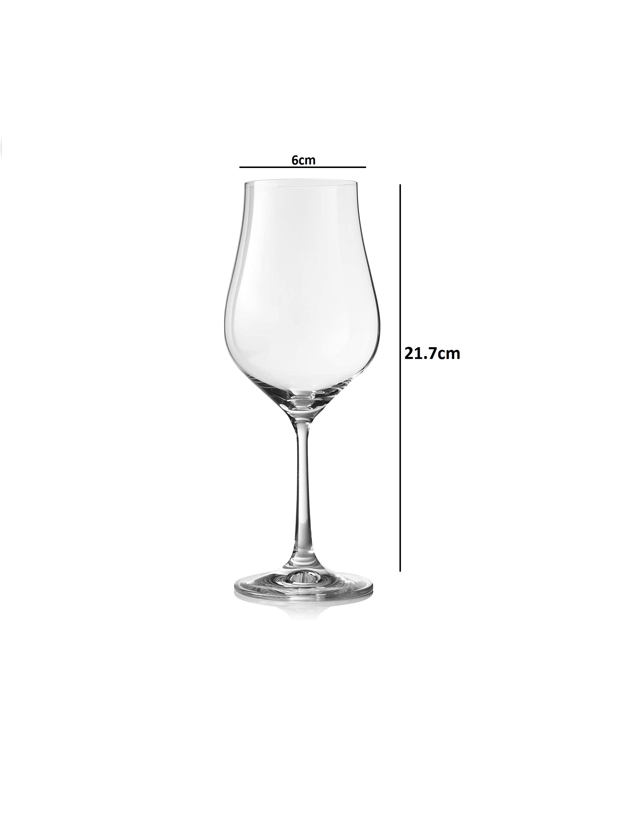bohemia crystal Tulipa Red Wine Glass Set  350ml Set of 6 Transparent