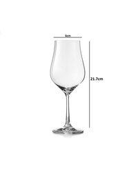 bohemia crystal Tulipa Red Wine Glass Set  350ml Set of 6 Transparent
