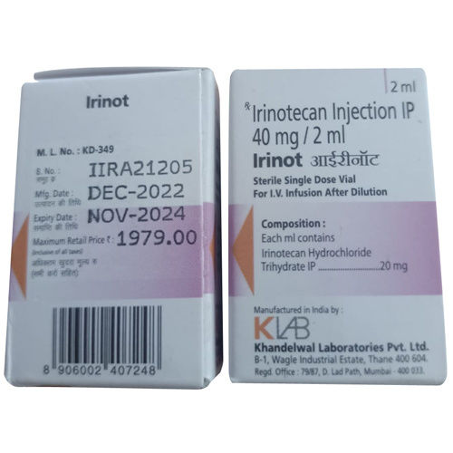 40 Mg- 2 Ml Irinotecan Injection Ip Ph Level: As Per Industry Norms