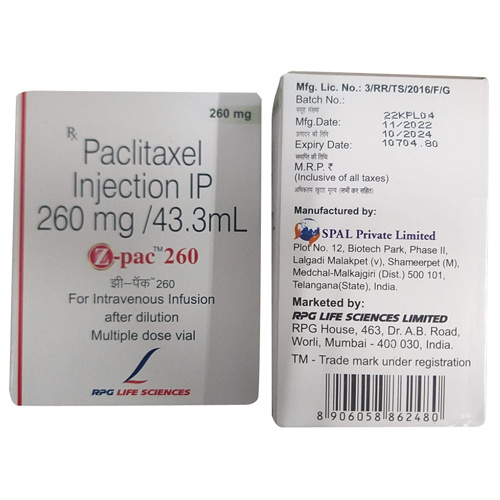 260 mg-43.3 ml Paclitaxel Injection IP