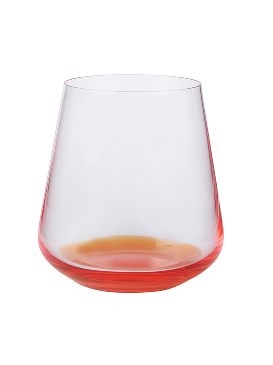 Bohemia Crystal Siesta Whiskey Glass Set  400 ML Set of 6 Orange Base