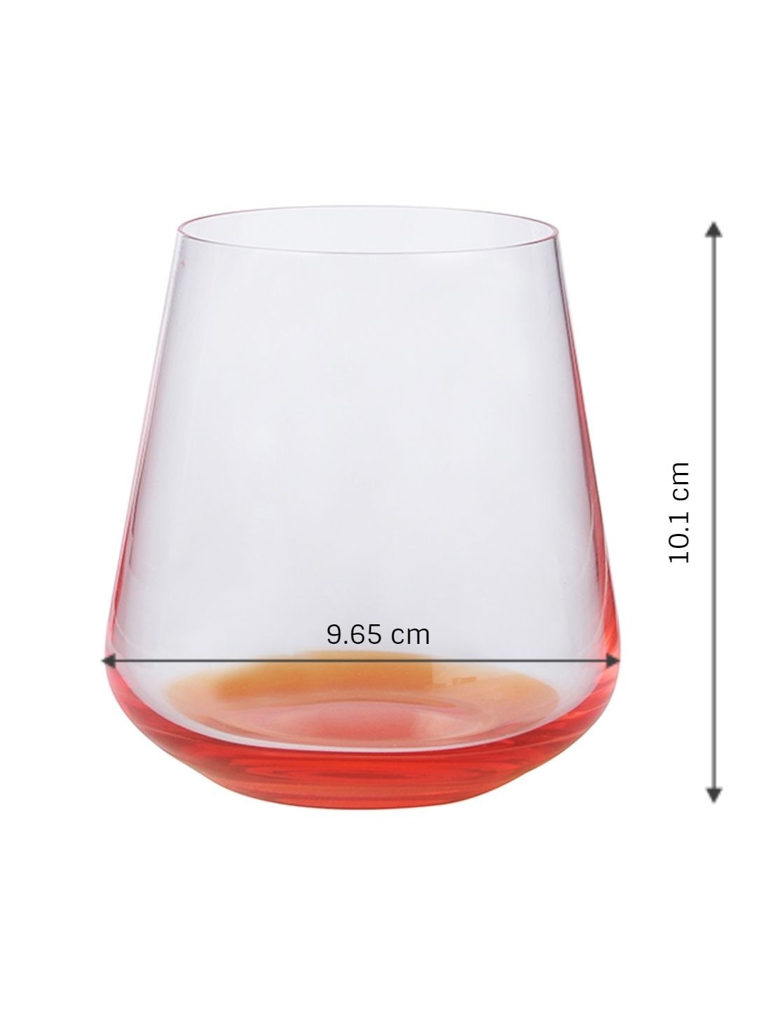 Bohemia Crystal Siesta Whiskey Glass Set  400 ML Set of 6 Orange Base