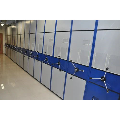 Blue Mobile Shelving Compactor