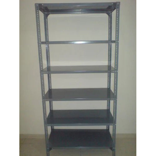 Silver Slotted Angle Steel Rack