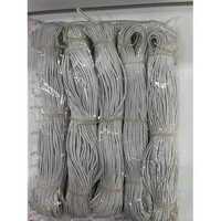 Braided Elastic Cord - Plastic Material,  White Color | Plain Design For Garment Applications