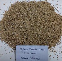 Ochre yellow natural crushed marble chips for terrazzo flooring and wall cladding and flooring