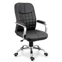 High Back Executive Chair - Leather & Stainless Steel, Stackable For Compact Storage, Easy To Clean & Durable, Fully Assembled Design