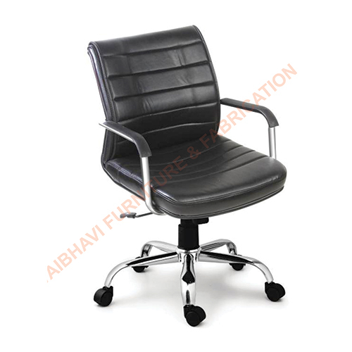 Black Leather Workstation Chair