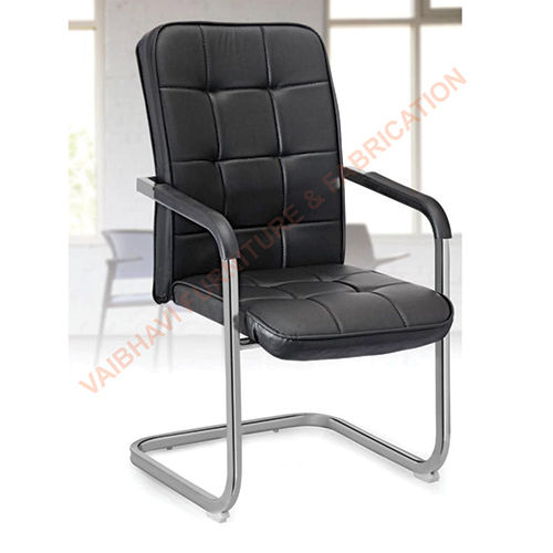 Black Leather Office Visitor Chair