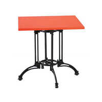 Square Cafeteria Table - High-quality Pvc, Stackable Design, Red Color | Durable, Eco-friendly, No Assembly Required, Machine-cut Precision