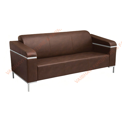 Brown Leather Office Sofa